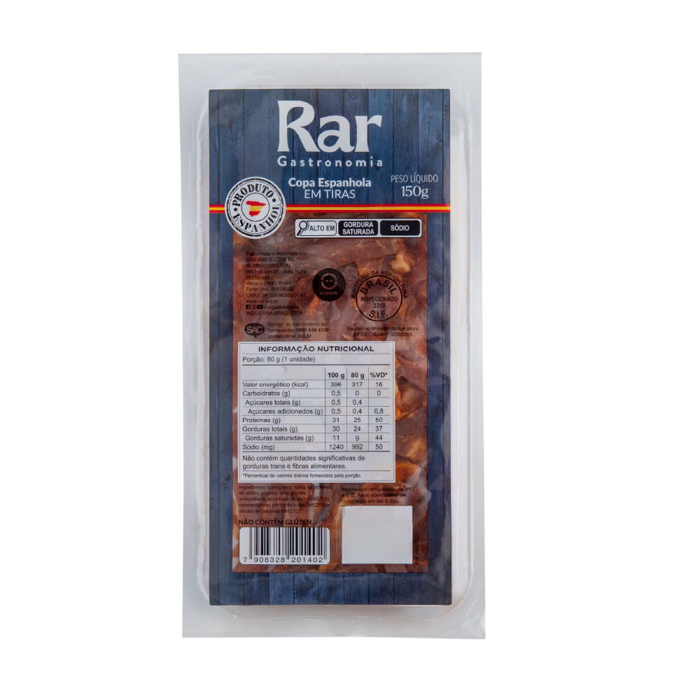 Copa Espanhola Tiras Rar 150 G