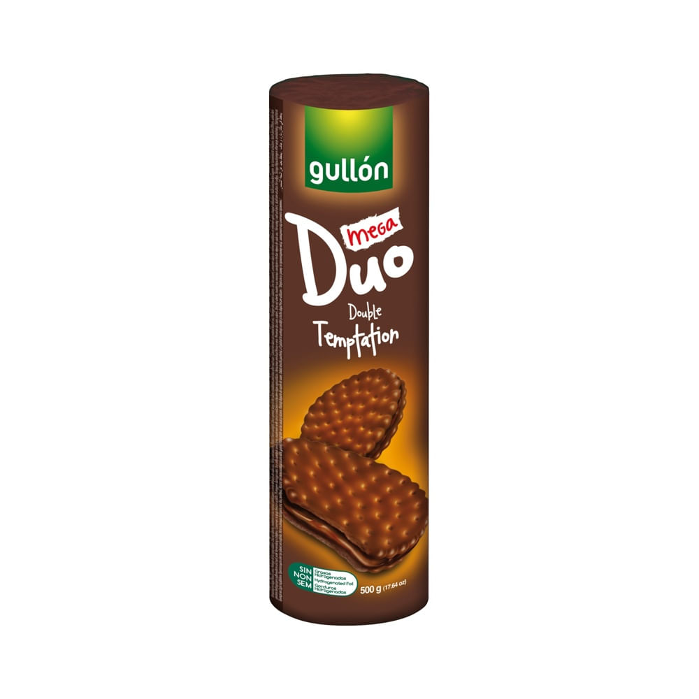 Biscoito Espanhol Recheado Mega Duo Double Temptation Gullon 500 G