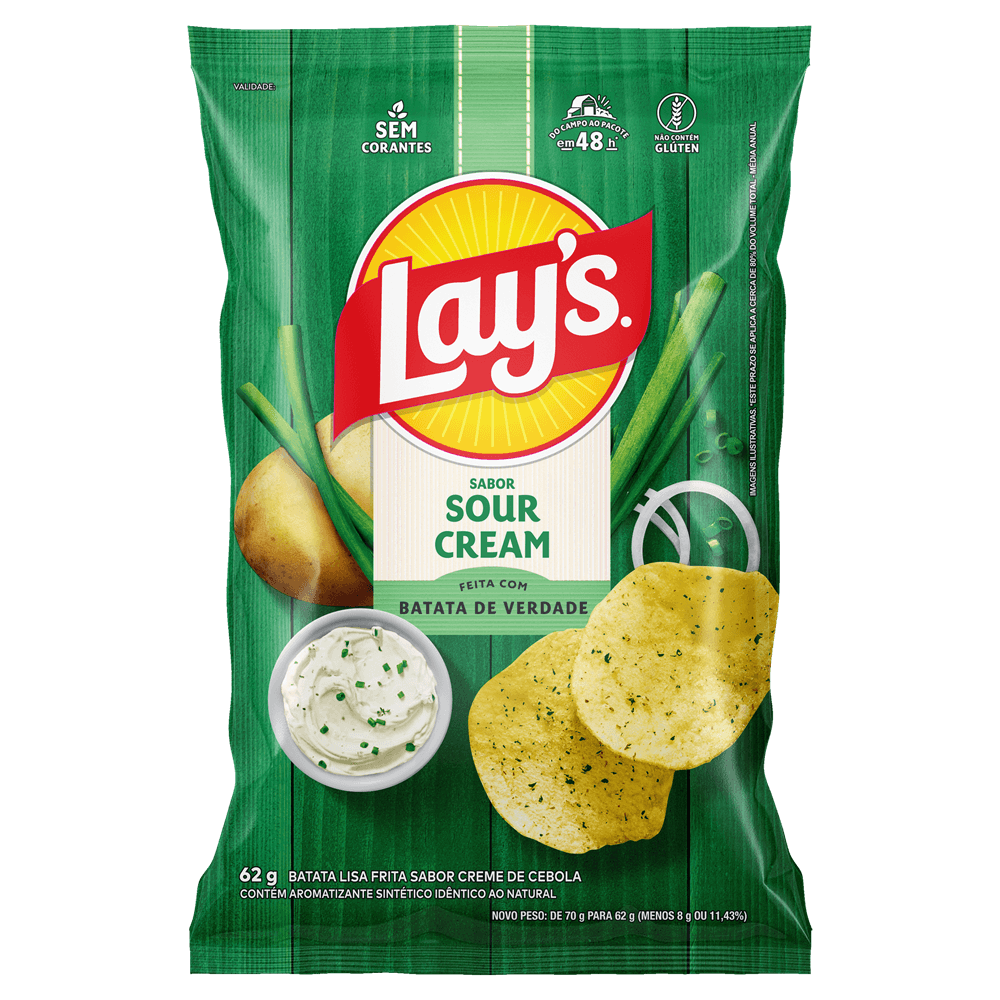 Batata Frita Lisa Sour Cream Lay'S 62 G