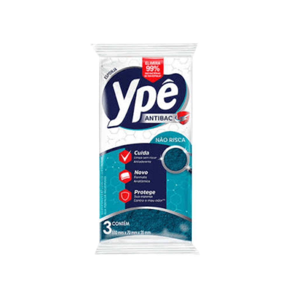 Esponja Anatômica Não Risca Antibactericida Ype 3 Unidades
