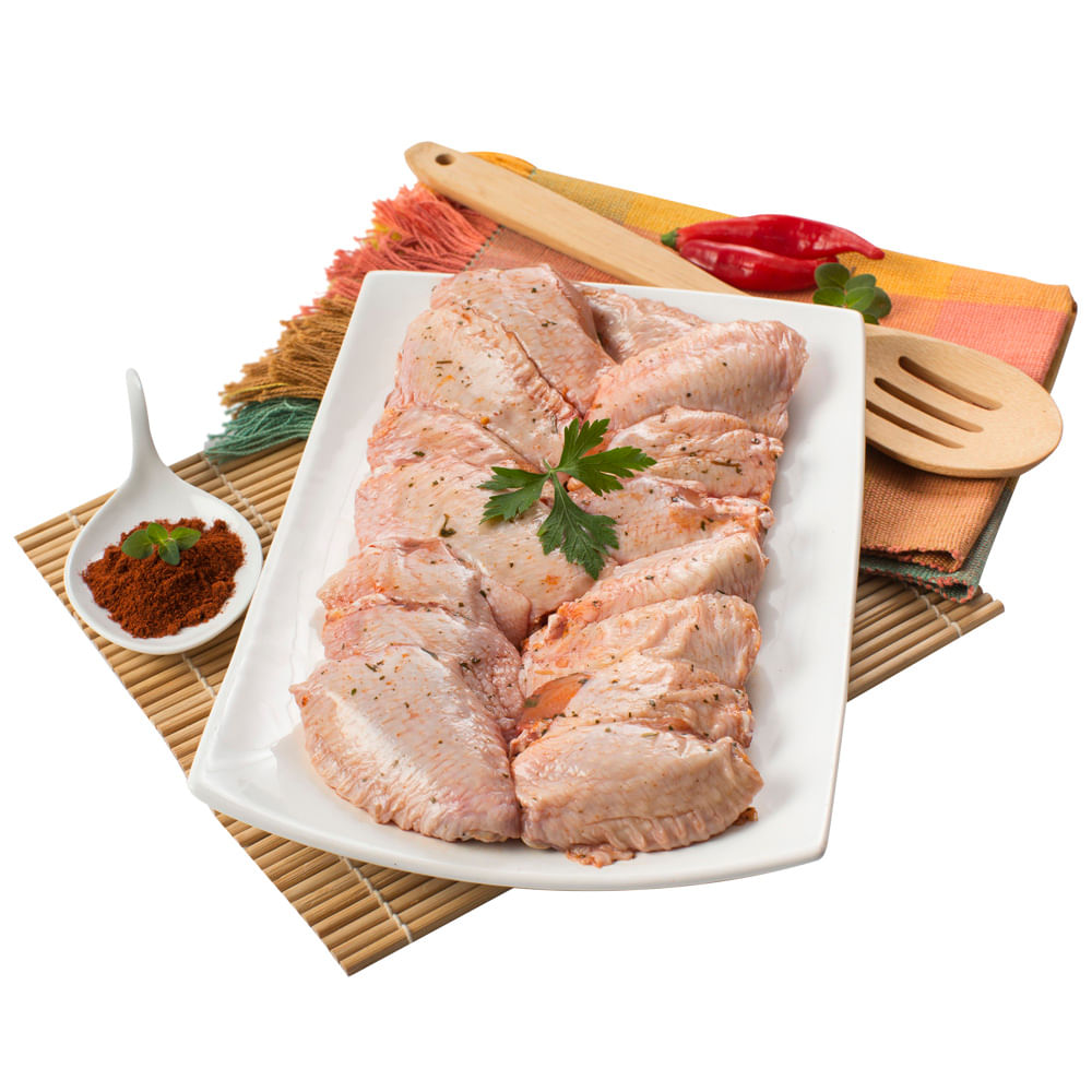 Meio Da Asa De Frango Temparada Kg