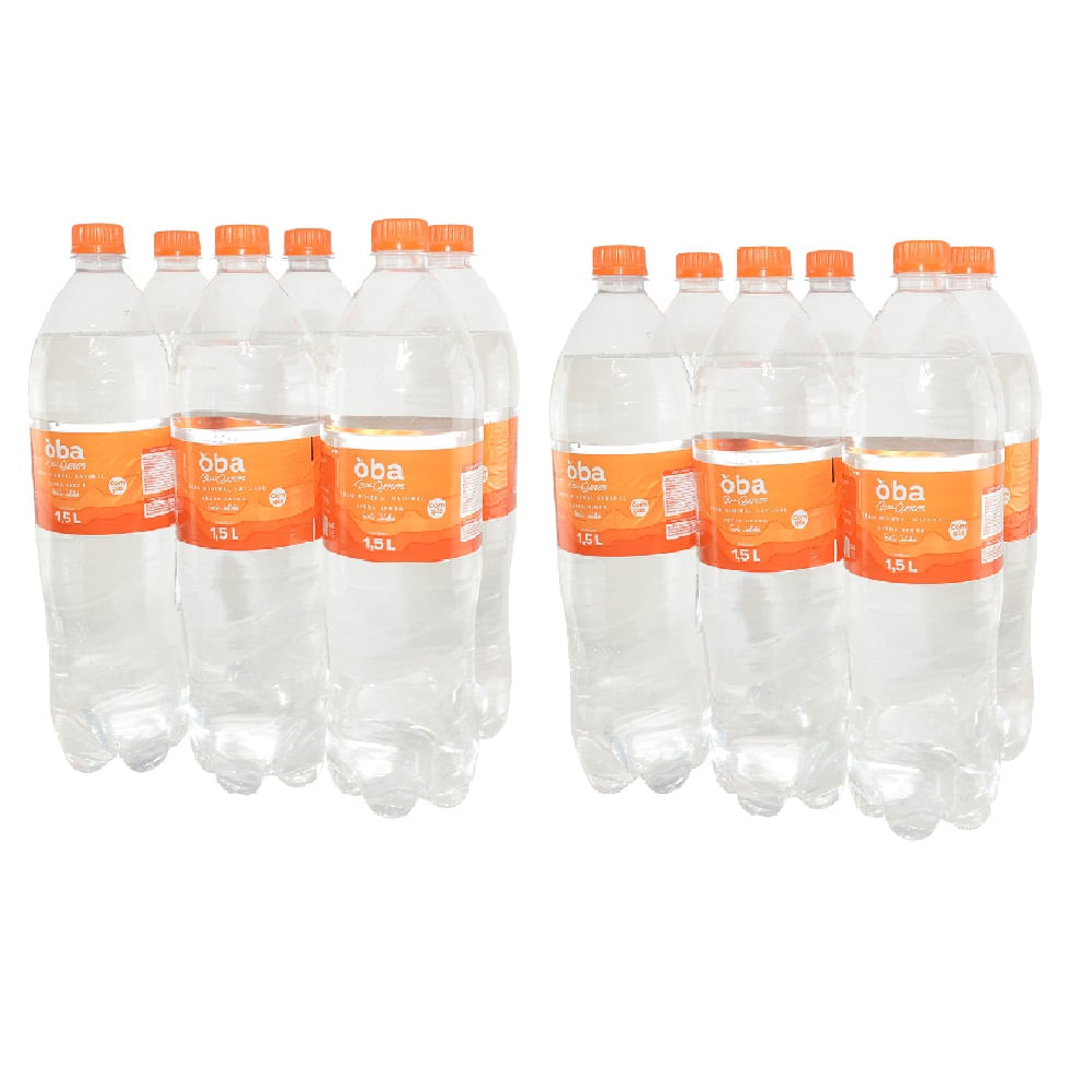 Kit de Água Mineral Oba Bem Querer Natural Com Gás 1.5l - 12 unidades