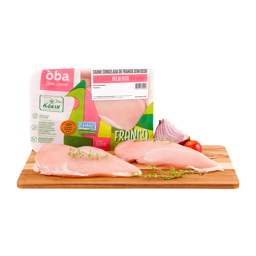 Filé De Peito De Frango Congelado Sem Transgênico Oba Bem Querer 600 G
